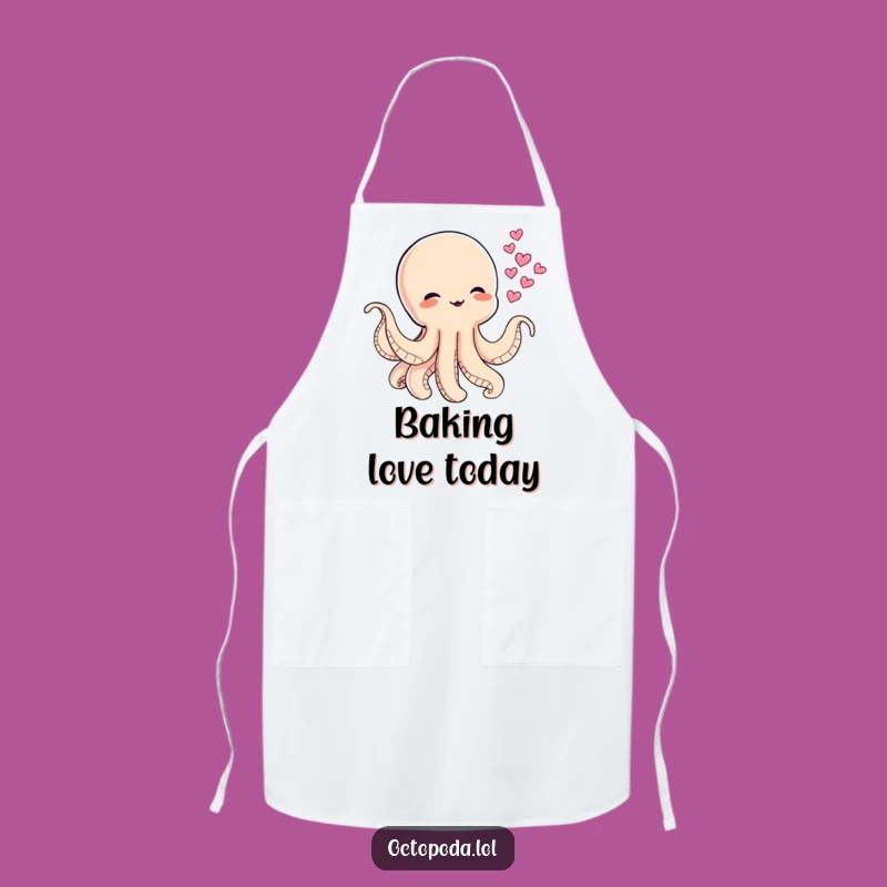 Funny Baby Octopus Ink Hearts Apron for the Affectionate Cook