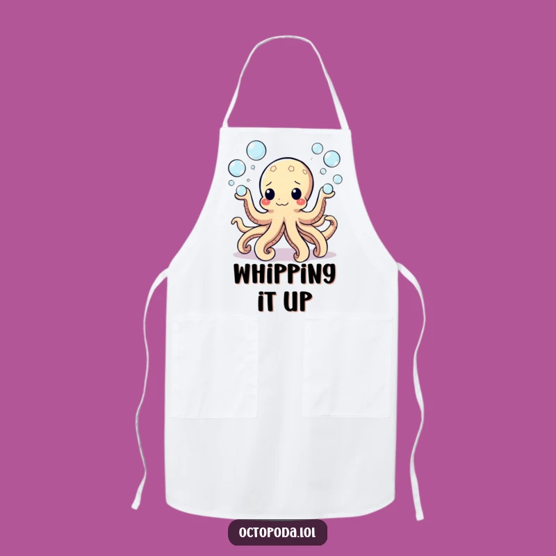 Funny Bubbly Octopus Apron - Kitchen Juggling Bubbles Bib for Cooks