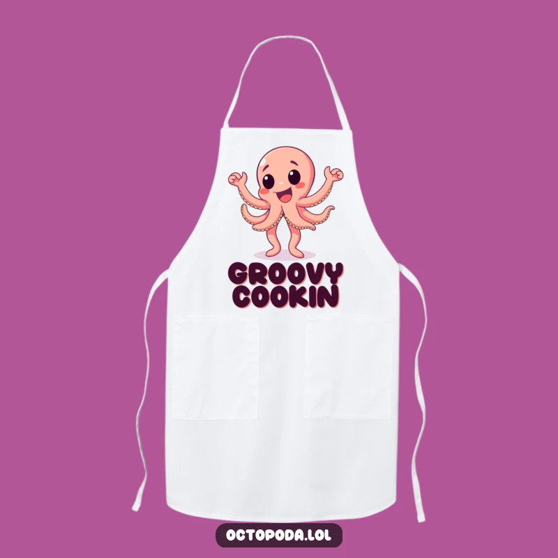 Funny Happy Dance Octopus Apron: Kitchen Party Host, Hilarious Funny Gift