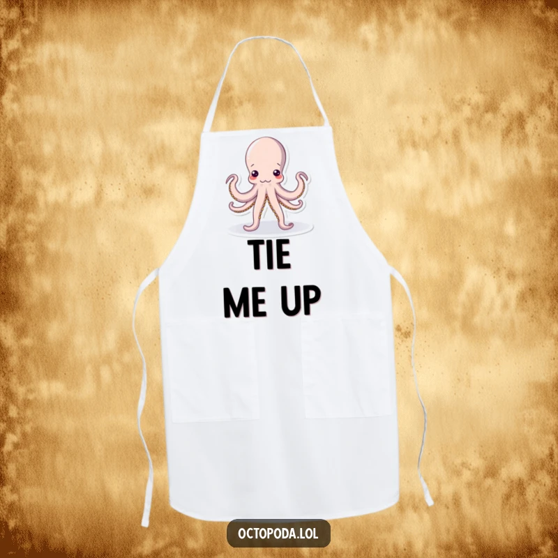 Funny Yoga Octopus Apron: A humorous apron featuring an octopus in a challenging yoga pose, designed for cooks who love a laugh.