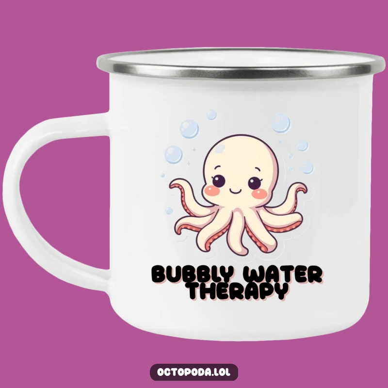 Funny Octopus Camping Mug: Bubbly Adventure Drinkware, Hilarious Funny Gift for Outdoors
