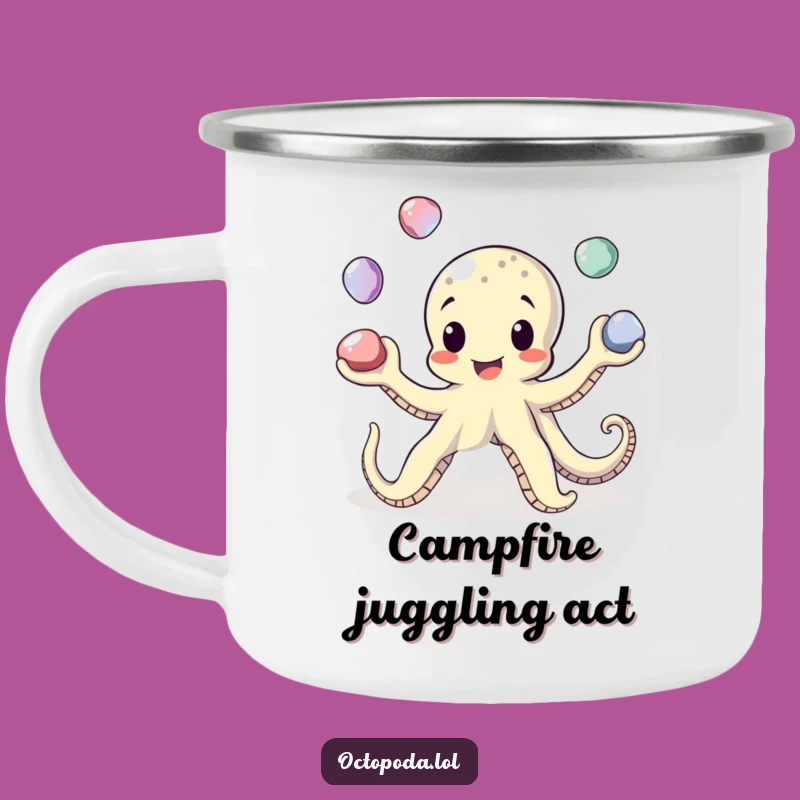 Funny Juggling Octopus Camping Mug: Adventure with Playful Skill Outdoors