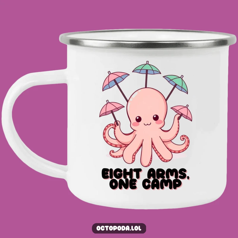 Funny Octopus Umbrella Camping Mug - Adventure Sip Companion