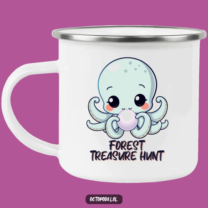 Adventure Ready Funny Kawaii Octopus Pearl Mug: Explore with Curiosity