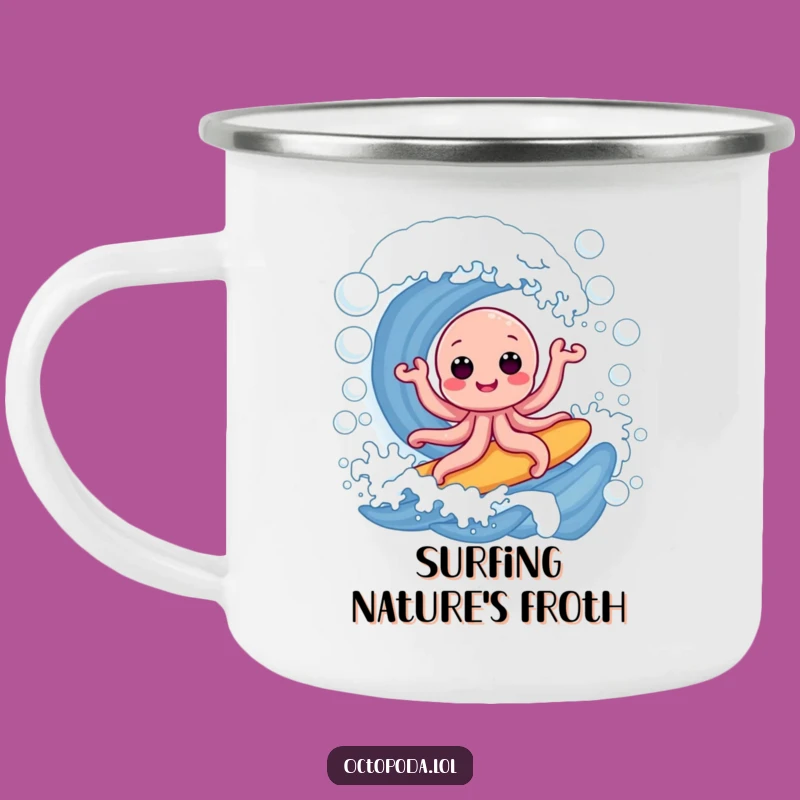 Funny Octopus Bubble Surf Camping Mug: Durable, Hilarious Adventure, Perfect Gift