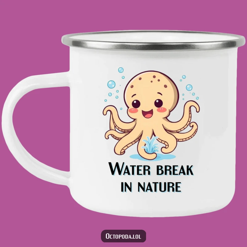 Funny Octopus Fountain Camping Mug: Outdoor Splashes, Perfect Funny Gift