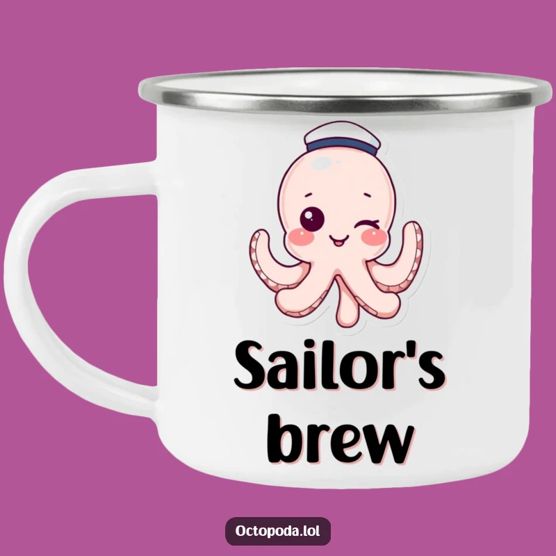 Funny Octopus Sailor Camping Mug: Nautical Adventure, Humorous Gift