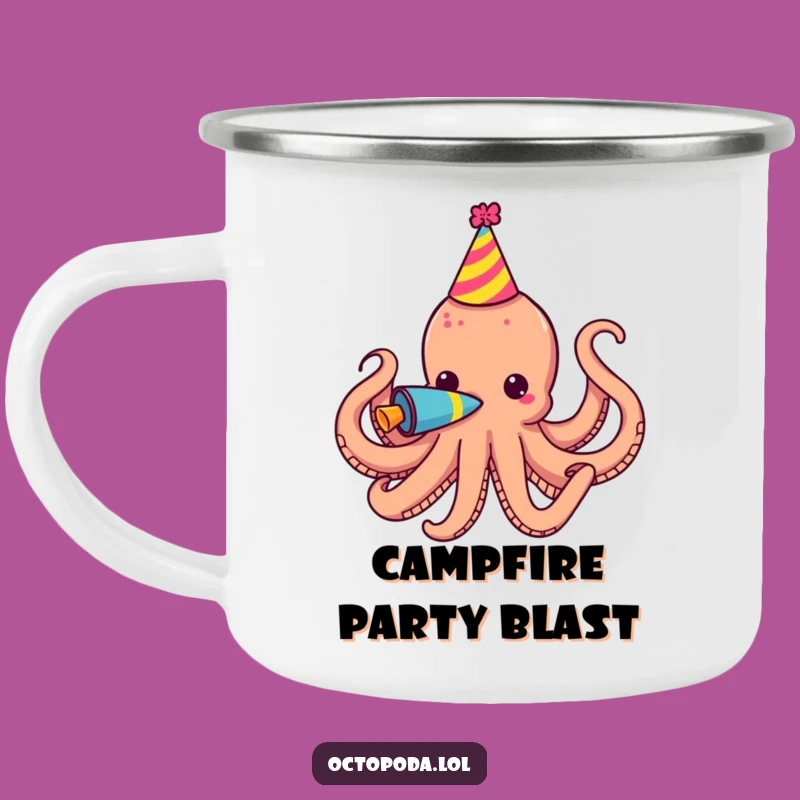Funny Party Octopus Horn Camping Mug - Hilarious Outdoor Celebration Gear