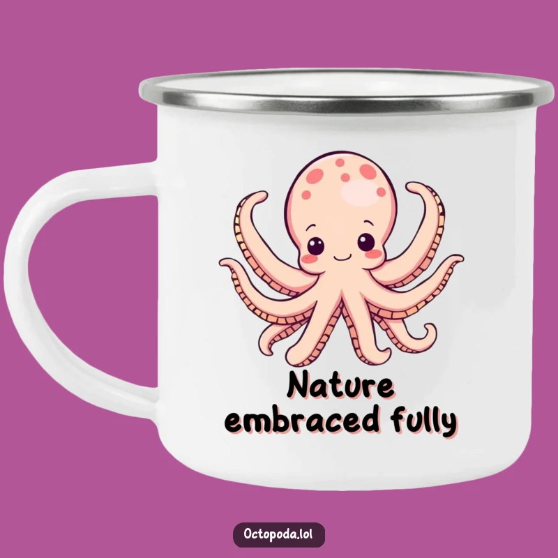 Funny Octopus Camping Mug: Outdoor Celebration Joyful Arms Funny Gift