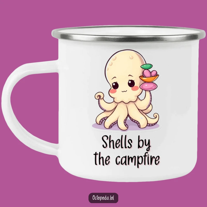 Funny Octopus Shell Stacker Camping Mug: Determined Outdoors, Coastal Funny Gift