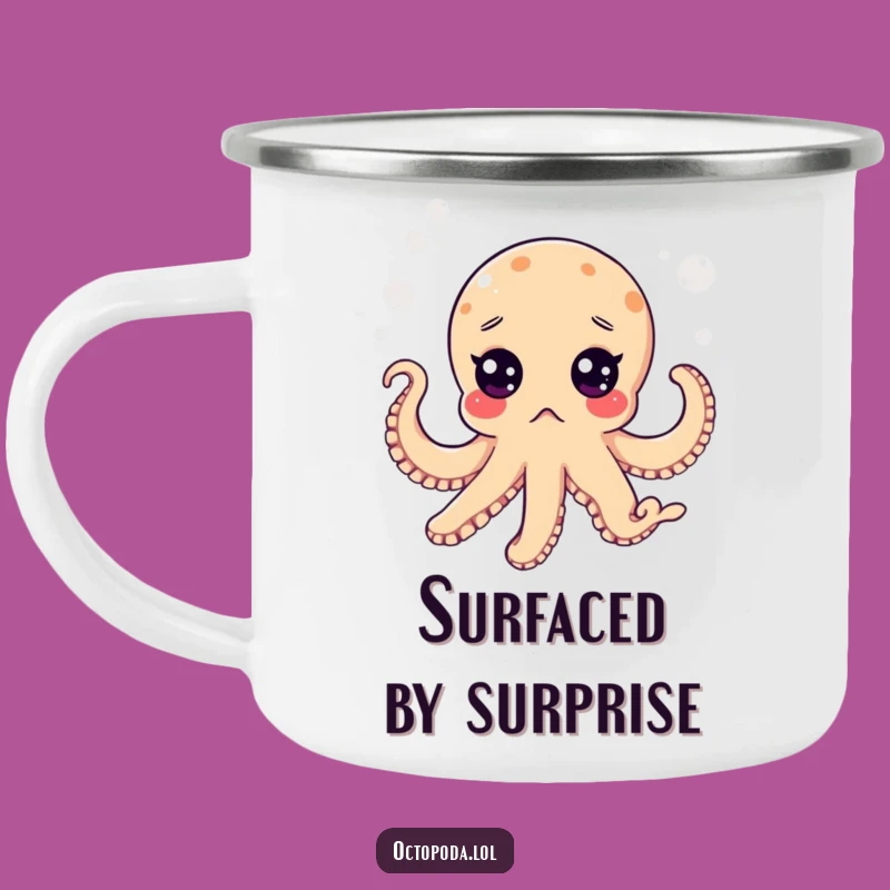 Funny Surprised Octopus Camping Mug: Bubbly Sea Adventure Drinkware Gift