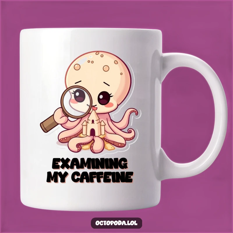 Funny Baby Octopus Magnifying Glass Mug A Curious and Humorous Gift
