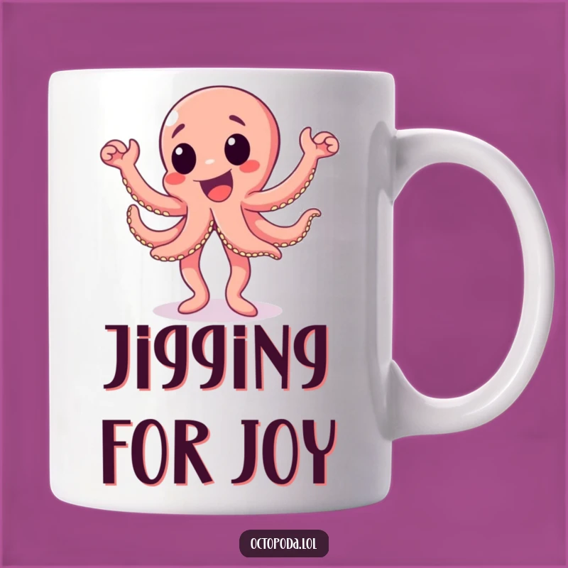 Funny Happy Dance Octopus Mug: Excited Character, Perfect Funny Gift for Party Lovers