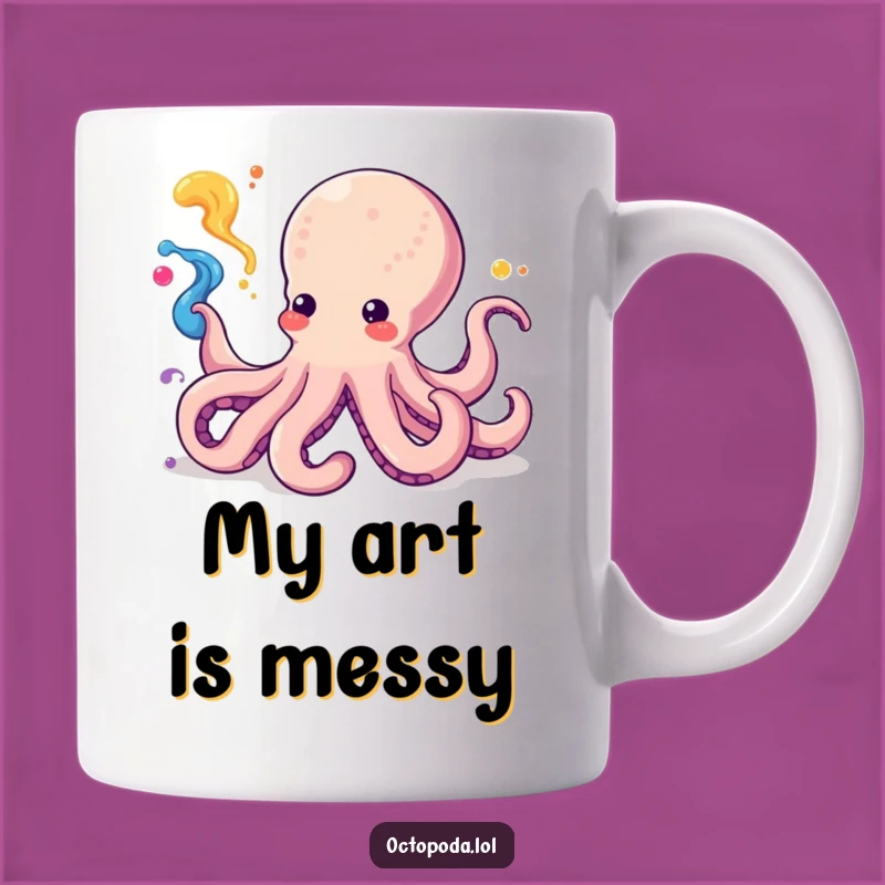 Funny Kawaii Octopus Ink Splash Mug: A Playful and Whimsical Gift for Art Lovers