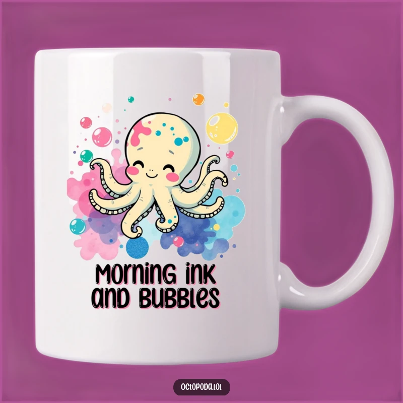 Funny Octopus Ink Splatter Mug: Playful and Hilarious Ocean Drinkware