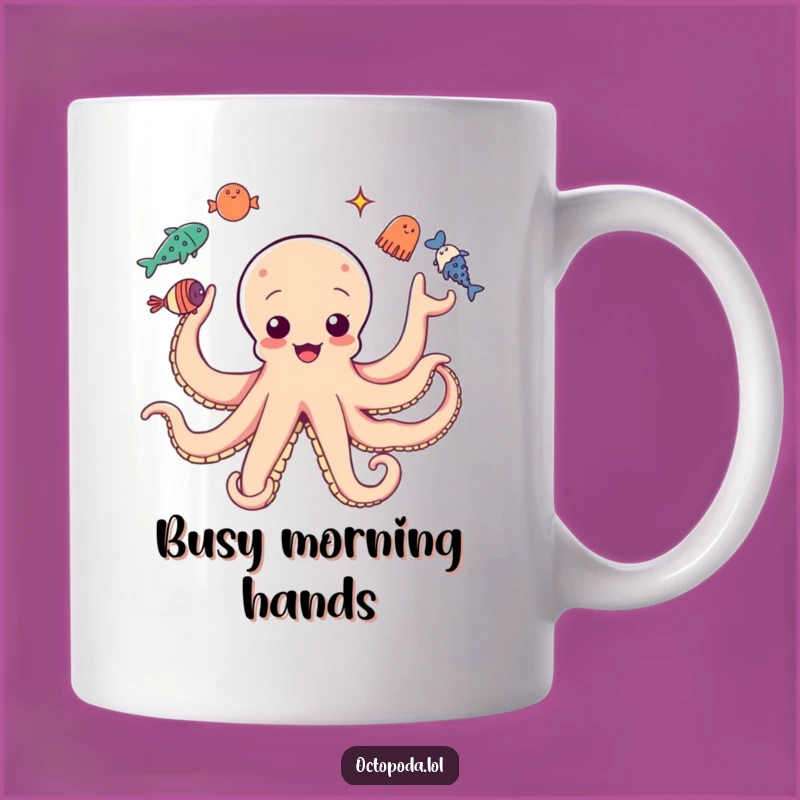 Funny Octopus Juggling Mug: Sea Creature Chaos, Hilarious Ocean Gift