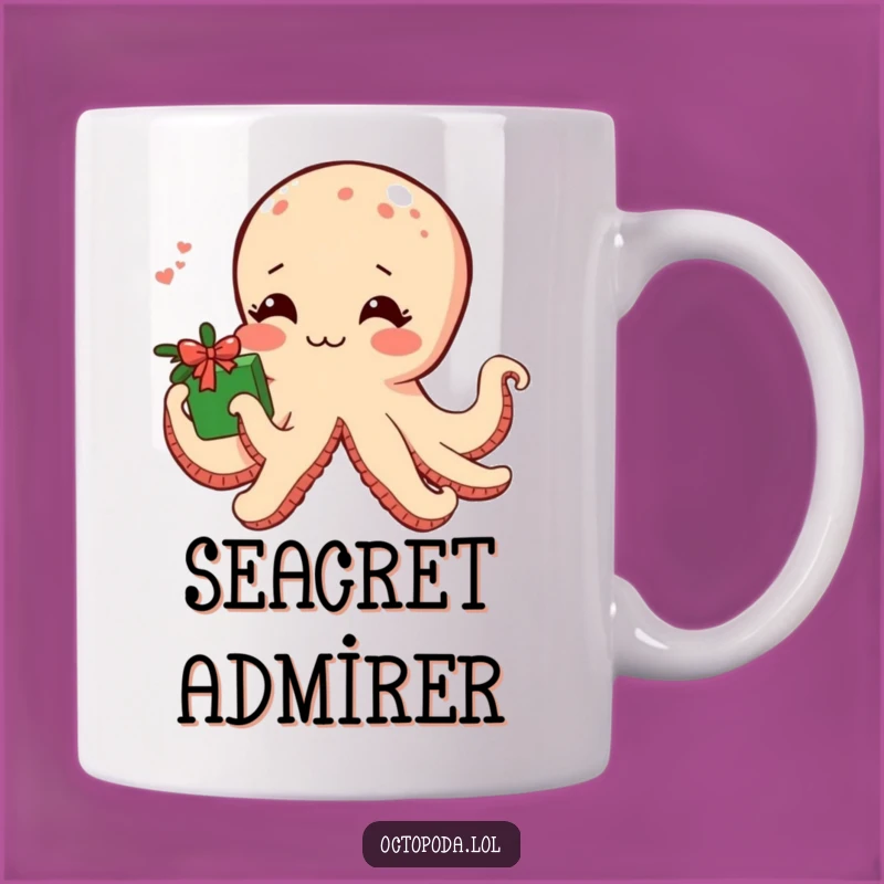Funny Shy Octopus Hug Mug: Blushing Sea Creature Gift for Sweet Moments