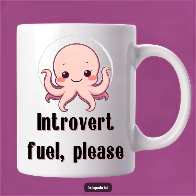 Funny Shy Octopus Mug: Peek-a-Boo Humor, Adorable Gift
