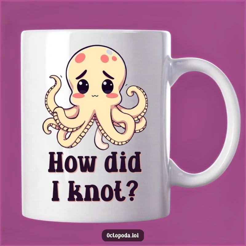 Funny Kawaii Octopus Knot Mug: A Hilarious Gift for Tangled Situations