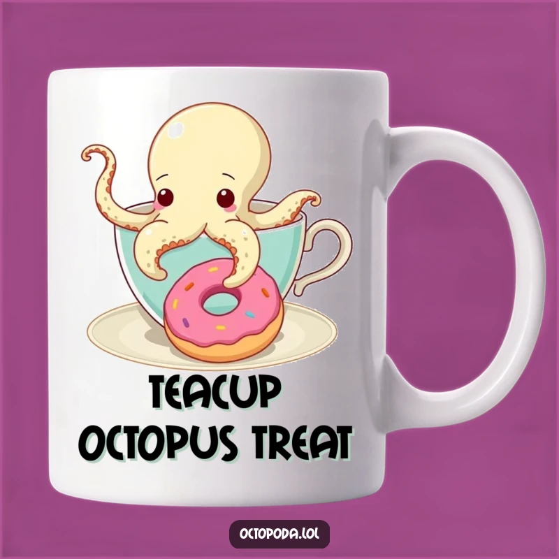 Funny Octopus Teacup Donut Mug - Hilarious Gift for Snack Lovers