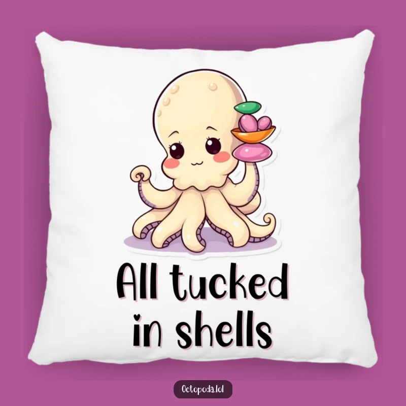 Funny Octopus Shell Stacker Pillow: Determined Comfort, Ocean Funny Gift