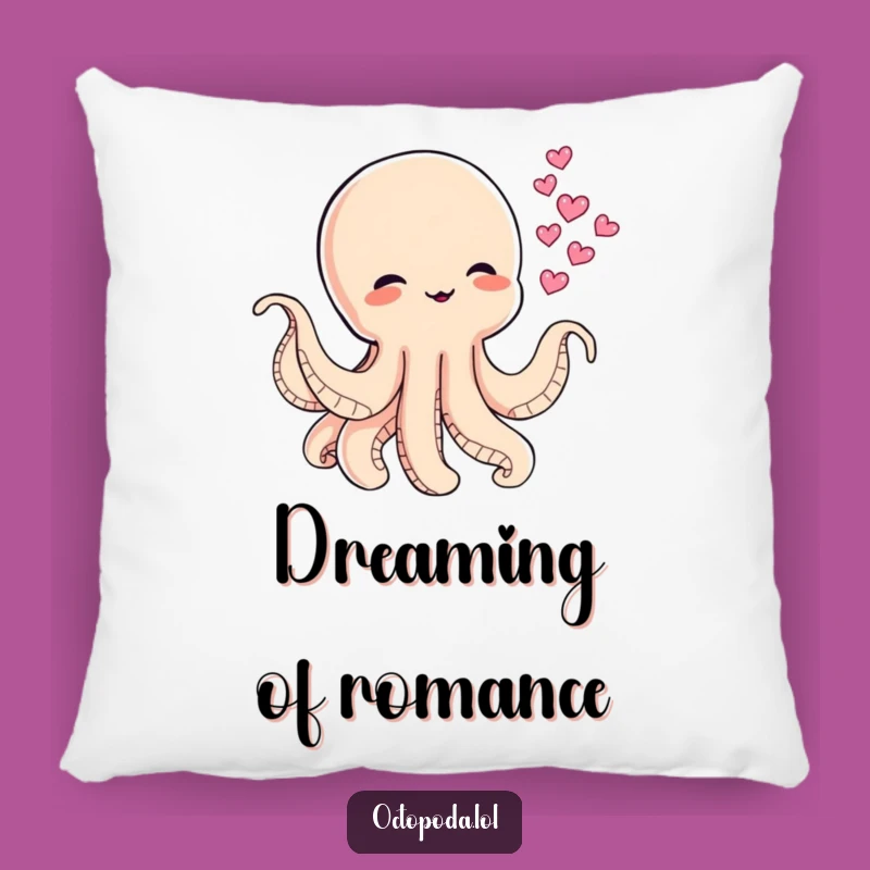 Funny Baby Octopus Ink Hearts Pillow for Cozy Affection