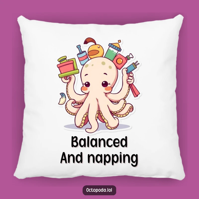 Funny Balancing Octopus Pillow - Cozy Multitasker Comfort, Perfect Funny Gift!