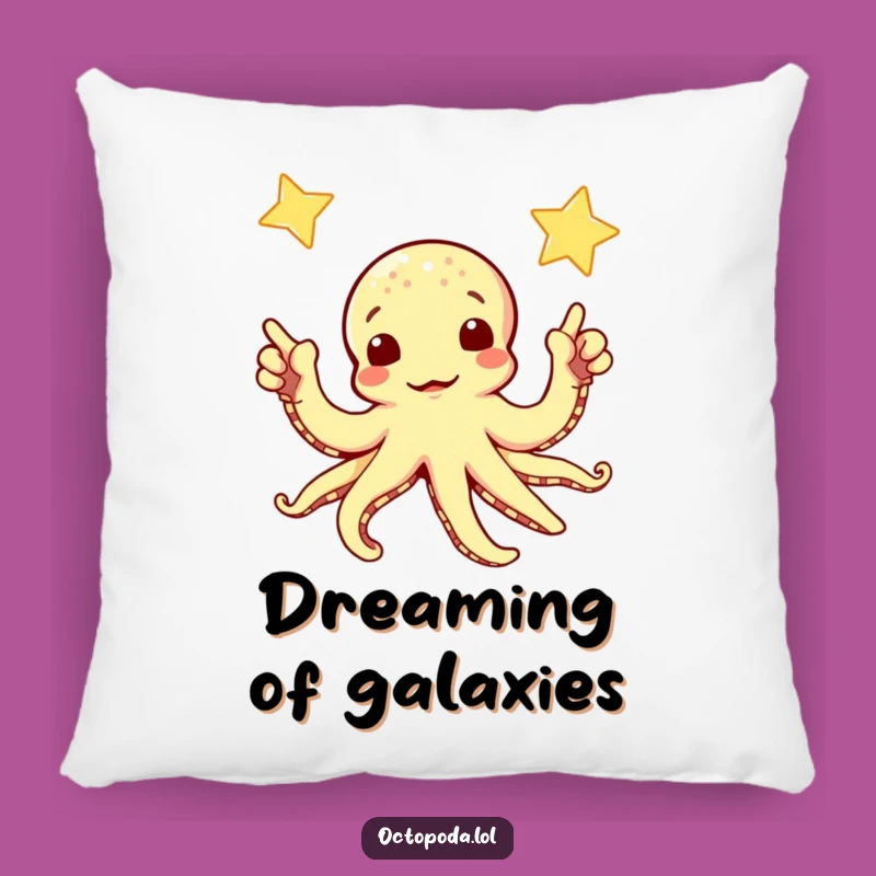 Funny Curious Octopus Pillow: Cozy Dreams of Space, Great Gift