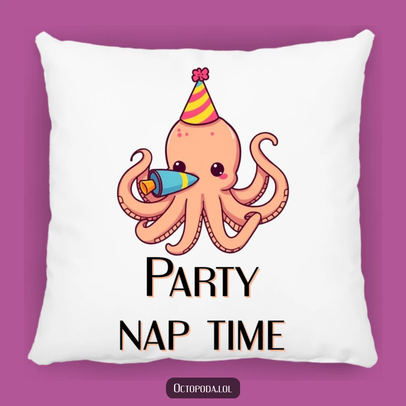 Funny Party Octopus Horn Pillow - Comfy and Hilarious Accent Decor