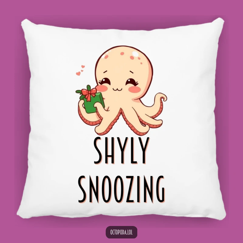 Comfy Funny Shy Octopus Pillow: Blushing Accent for Sweet Moments
