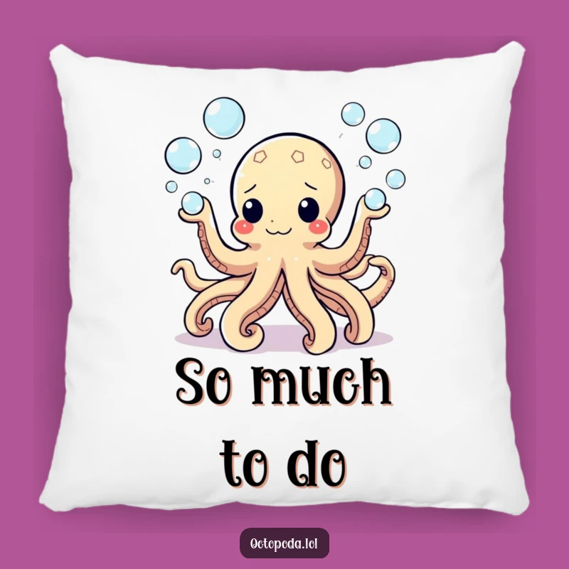 Funny Bubbly Octopus Pillow - Soft Juggling Bubbles Cushion for Smiles
