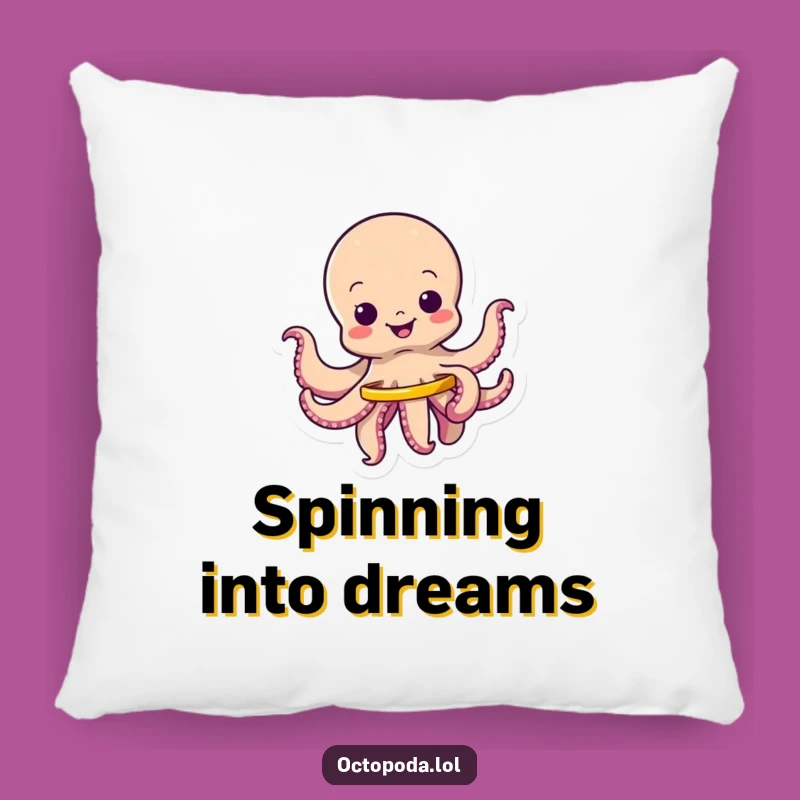 Funny Wiggling Octopus Hula Hoop Pillow, Cozy Humorous Gift for Playful Decor