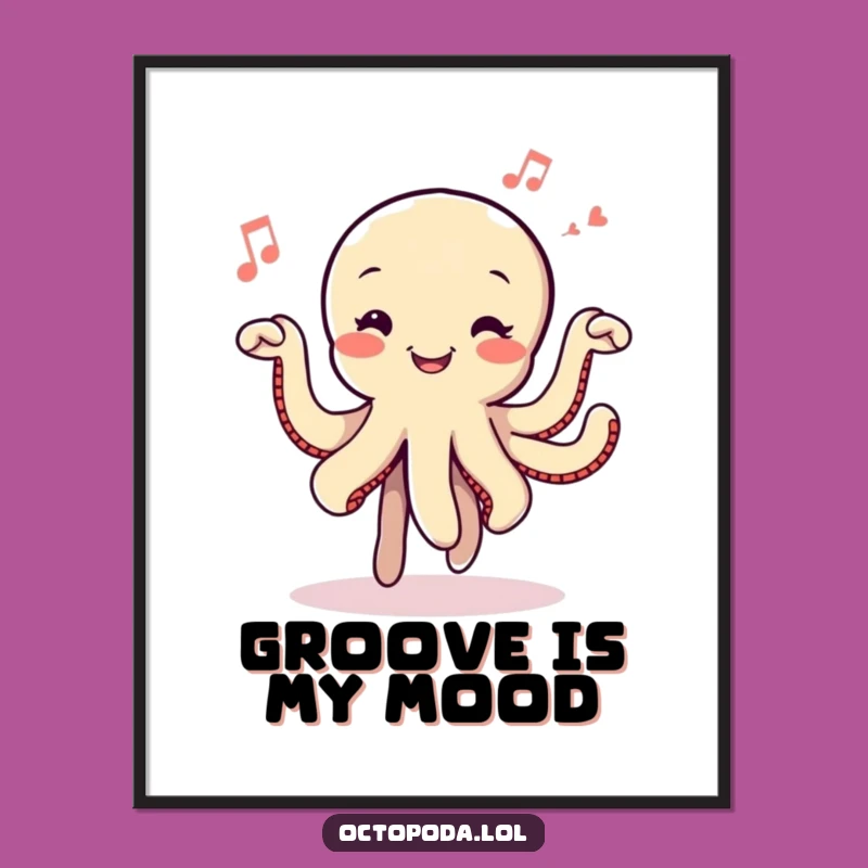 Funny Dancing Octopus Digital Art: Instant Musical Vibes for Your Walls
