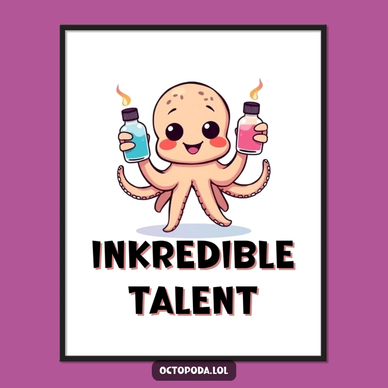 Funny Octopus Art Digital Print: Instant Creative Decor with Funny Gift
