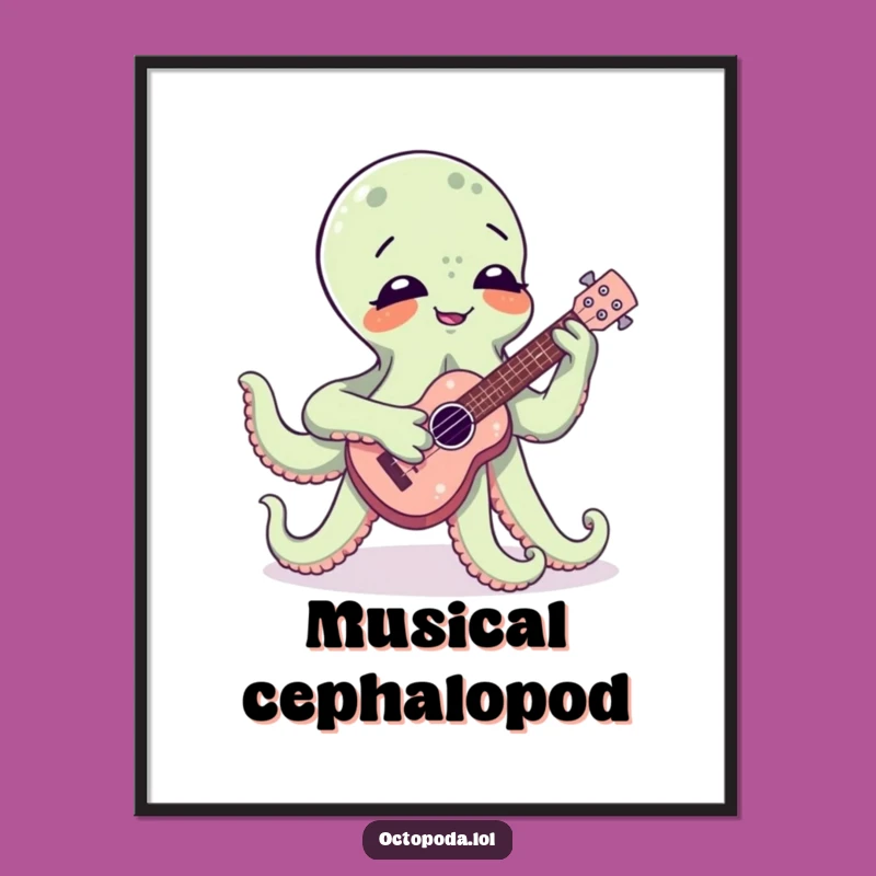 Funny Octopus Digital Art: Giggling Cephalopod's Musical Masterpiece