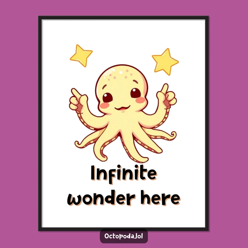 Funny Octopus Digital Art: Instant Cosmic Wonder, Perfect Gift