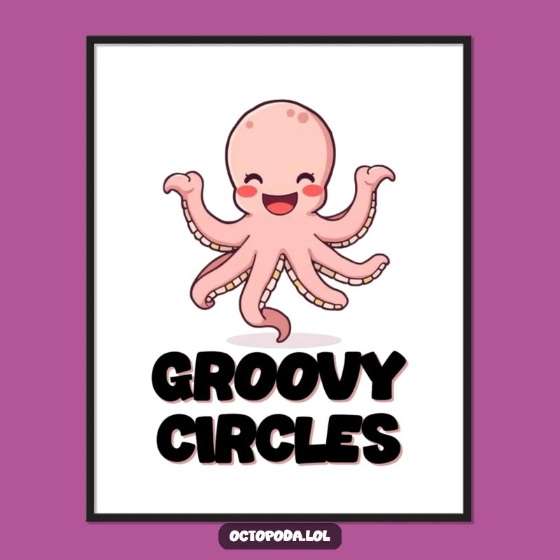 Funny Octopus Dancing Digital Art: Instant Joyful Wall Decor