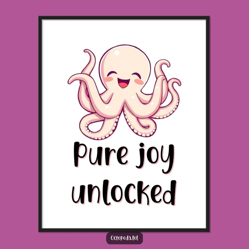 Funny Octopus Wiggle Joy Digital Art: Instant Happiness for Your Walls!