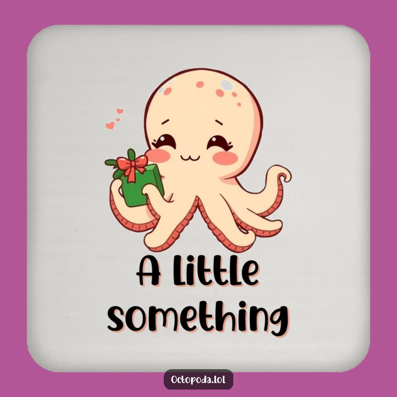 Funny Shy Octopus Drink Coaster: Blushing Sea Protection for Tables