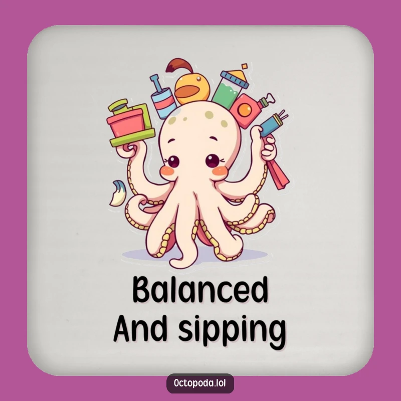 Funny Balancing Octopus Coaster - Multitasker Protection, Adorable Funny Gift!