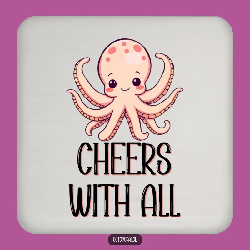 Funny Octopus Coasters: Celebrate Drinks Joyful Arms Funny Gift Set