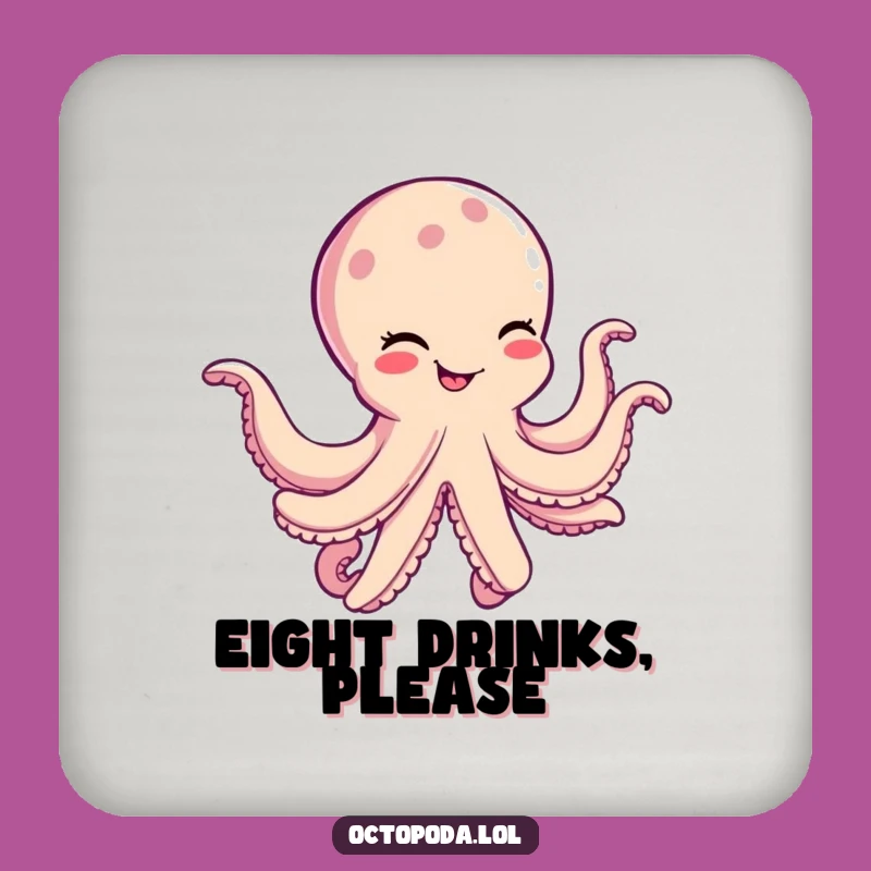 Funny Octopus Coasters: Cheerful Dancing Cephalopod Drink Protectors Gift Set