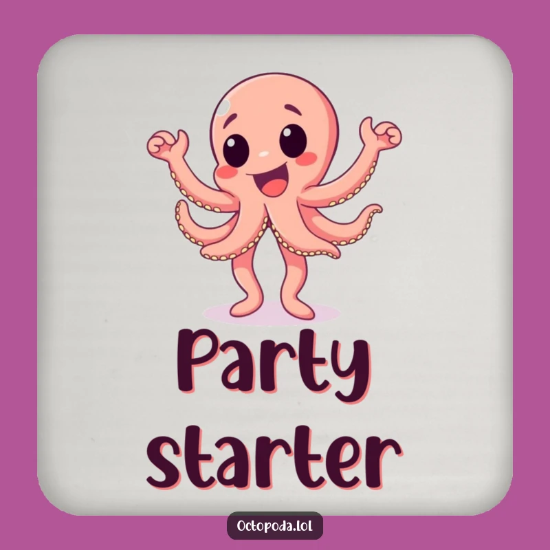 Funny Happy Dance Octopus Coasters: Party Protection, Set of Funny Gifts
