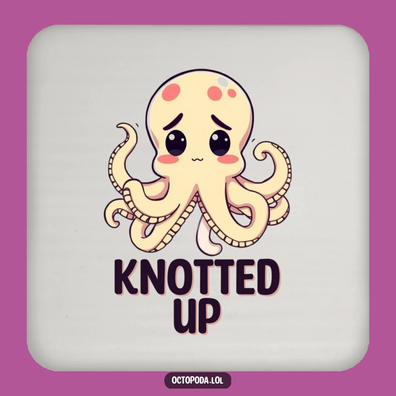 Funny Kawaii Octopus Knot Coaster: Protect Surfaces with Perplexed Charm