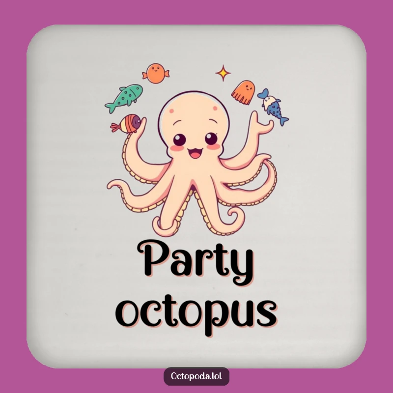 Funny Octopus Coaster: Juggling Sea Life, Hilarious Drink Decor