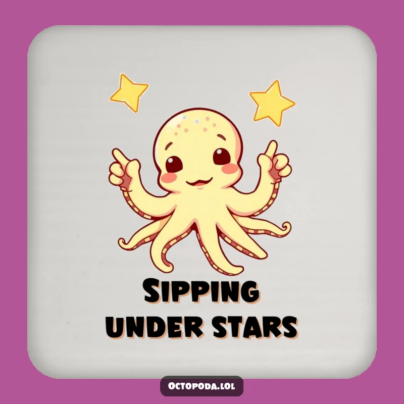 Funny Octopus Coaster Set: Sip Under the Stars, Unique Gift