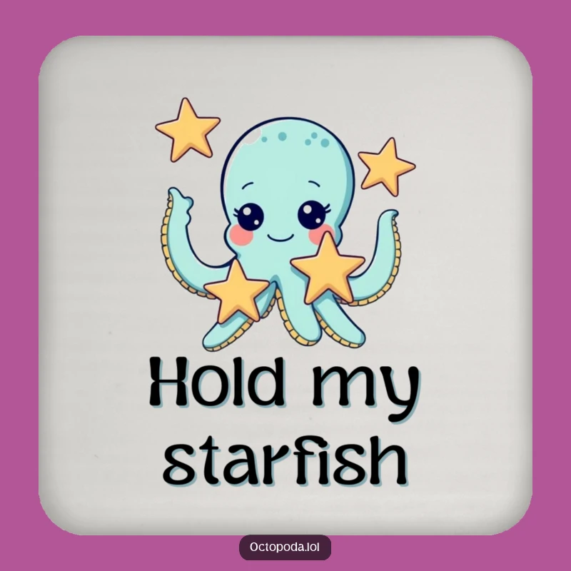 Funny Octopus Juggling Starfish Coaster Set: Quench Your Thirst for Humor