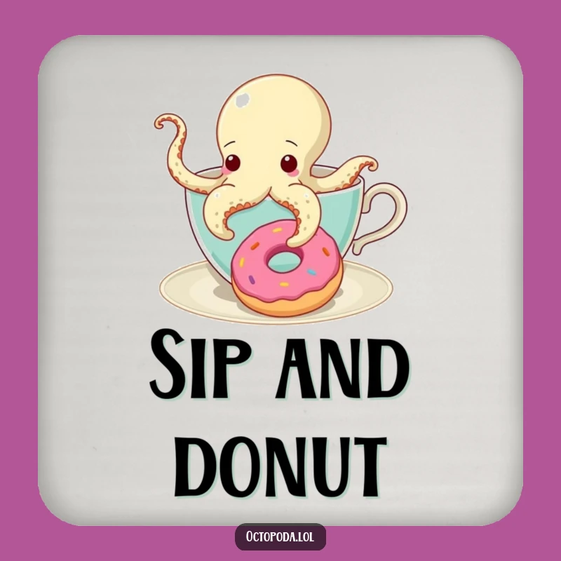Funny Octopus Teacup Donut Coaster - Hilarious Table Protection for Snack Time