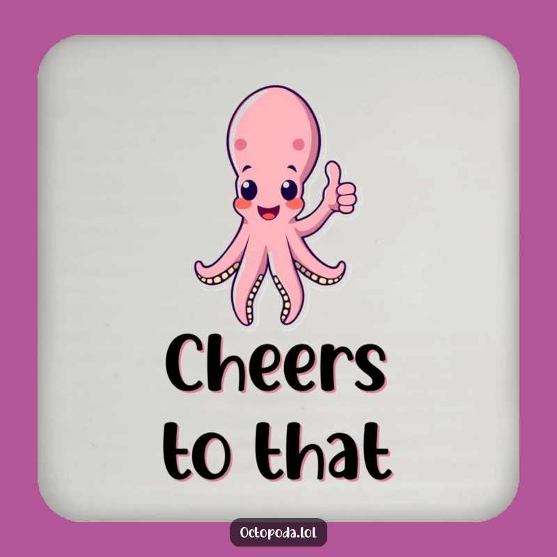 Funny Octopus Thumbs Up Coasters: Positive Vibes Protection, Set of Funny Gifts