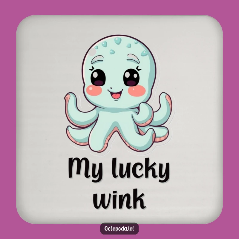 Funny Winking Octopus Coasters: Playful Protection, Set of Funny Gifts